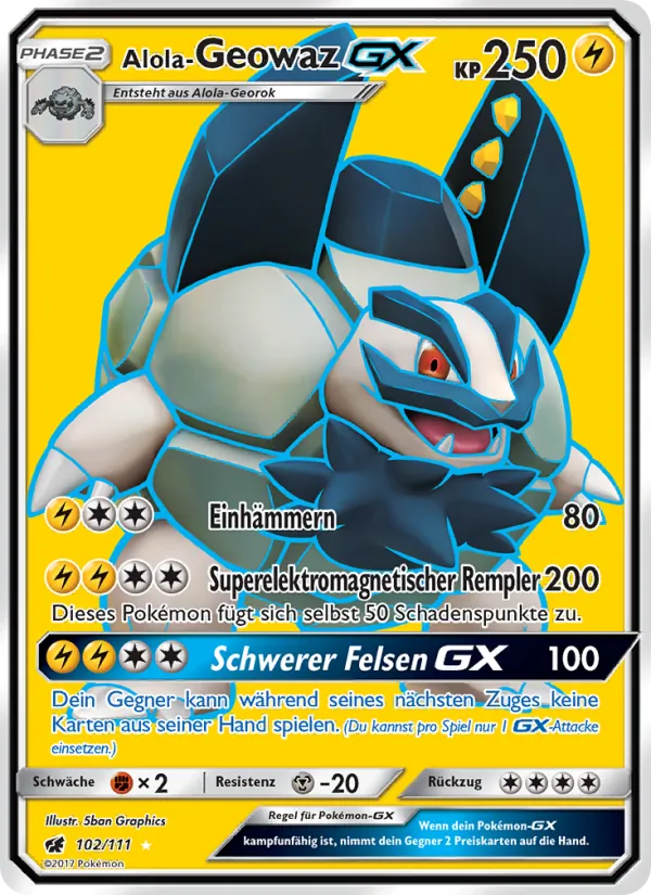 Alola-Geowaz GX, Aufziehen der Sturmröte No. 102