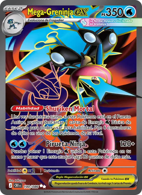 Mega-Greninja ex, Caos Creciente No. 100