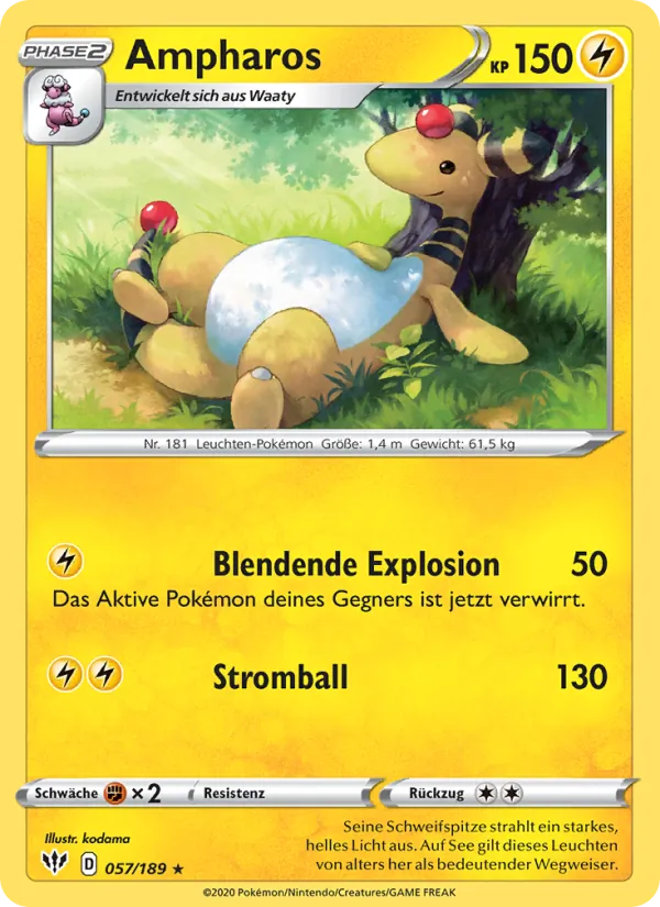 Ampharos, Flammende Finsternis No. 57