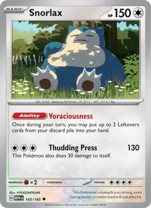 Snorlax, 151 No. 143