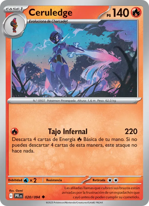 Ceruledge, Fuegos Fantasmales No. 020