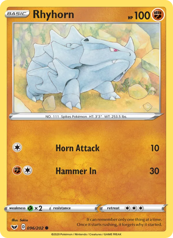 Rhyhorn, Sword & Shield No. 96