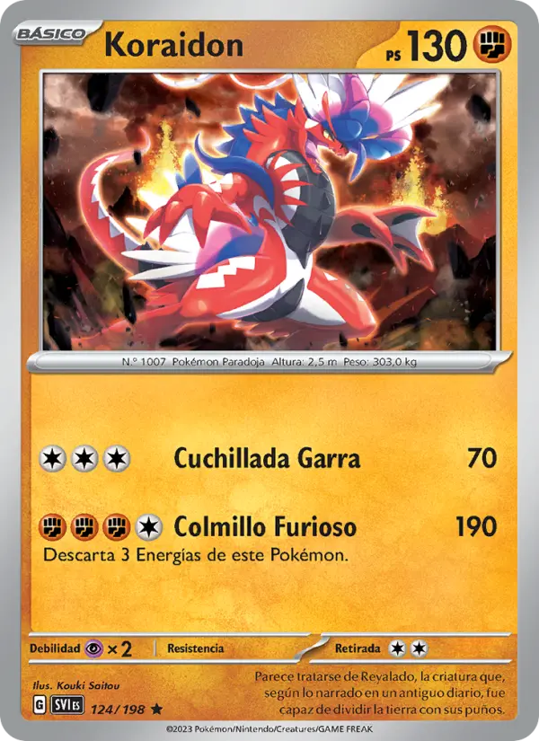 Koraidon, Escarlata y Púrpura Nº 124