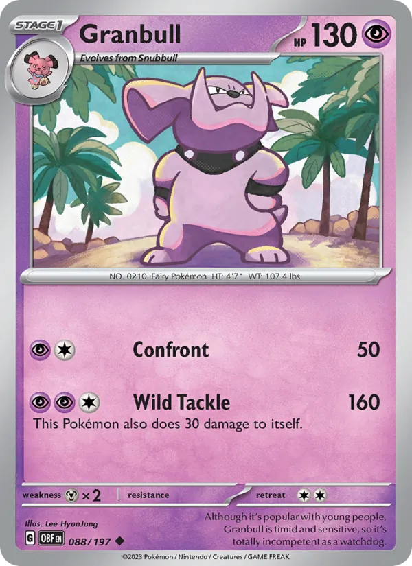 Granbull, Obsidian Flames No. 088