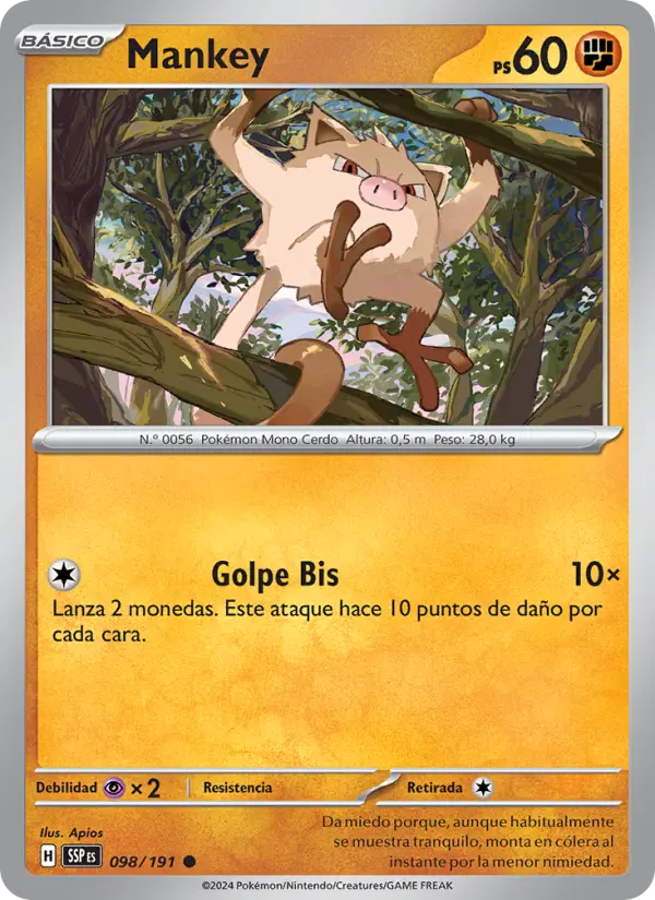 Mankey, Chispas Fulgurantes No. 098