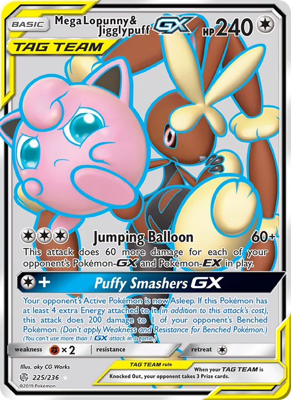 Mega Lopunny & Jigglypuff GX, Cosmic Eclipse No. 225