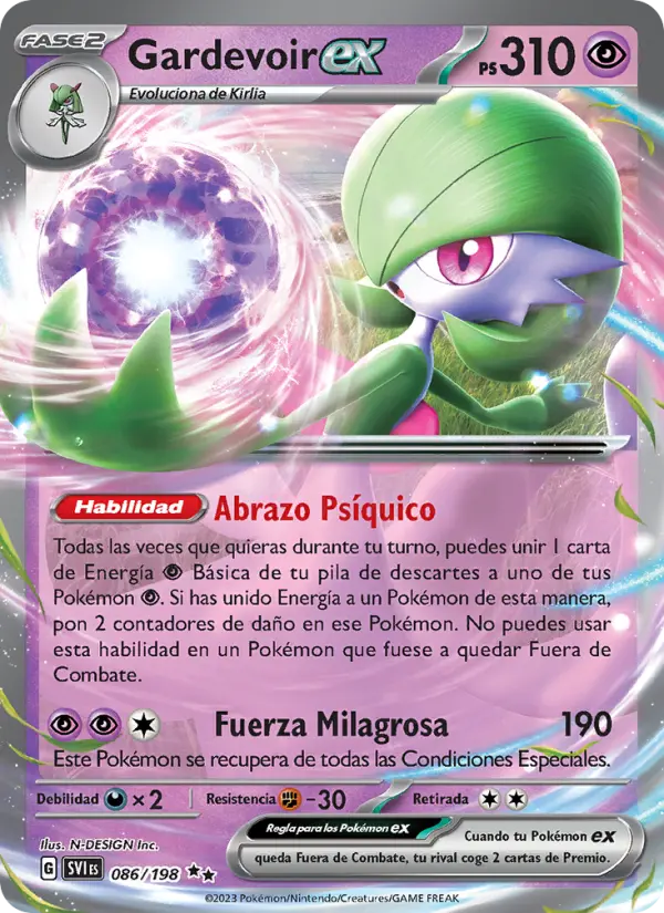 Gardevoir ex, Escarlata y Púrpura No. 086