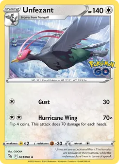 Unfezant, Pokémon GO No. 063 Normal