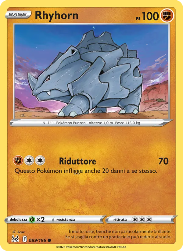 Rhyhorn, Origine Perduta No. 089