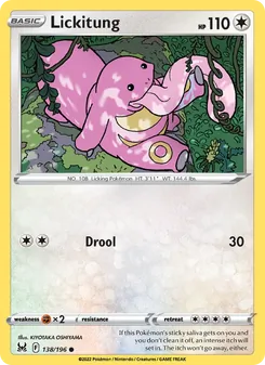 Lickitung, Lost Origin No. 138 Normal