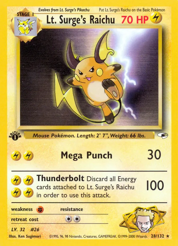 Lt. Surge's Raichu, Gym Heroes Nº 28