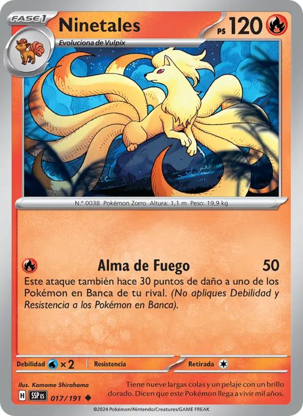 Ninetales, Chispas Fulgurantes No. 017