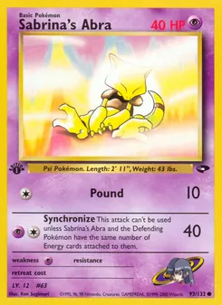 Sabrina's Abra, Gym Challenge No. 93 Normal