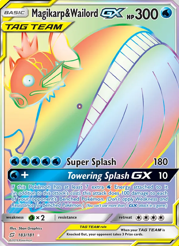 Magikarp & Wailord GX, Team Up No. 183