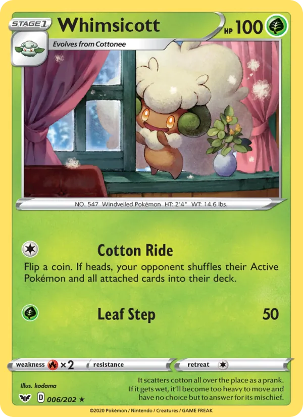 Whimsicott, Sword & Shield No. 6