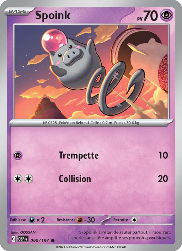 Spoink, Flammes Obsidiennes Nº 090