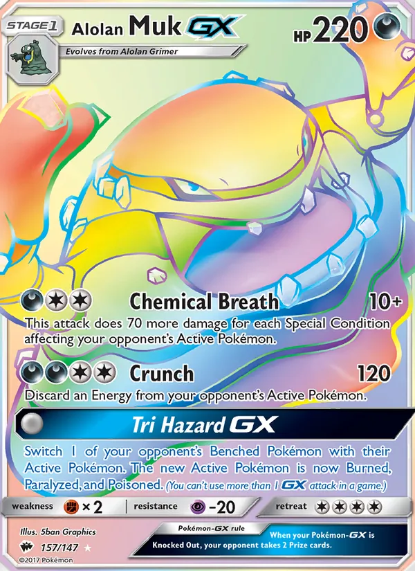 Alolan Muk GX, Burning Shadows Nº 157