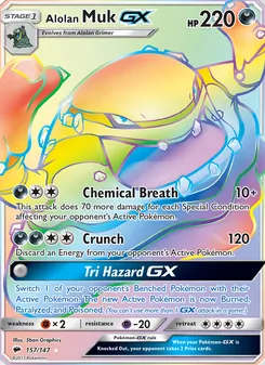 Alolan Muk GX, Burning Shadows Nº 157 Holo