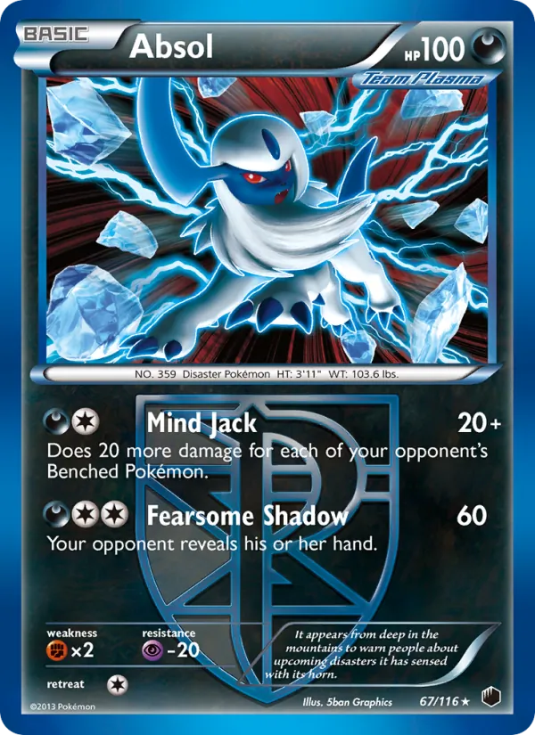 Absol, Plasma Freeze No. 67
