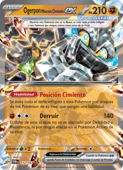 Ogerpon Máscara Cimiento ex, Mascarada Crepuscular Nº 112 Holo