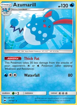 Azumarill, Burning Shadows No. 35 Normal