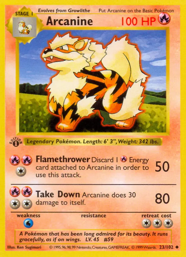 Arcanine, Base Set No. 23