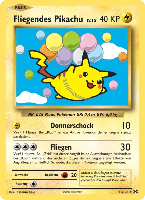 Fliegendes Pikachu, Evolution Nº 110