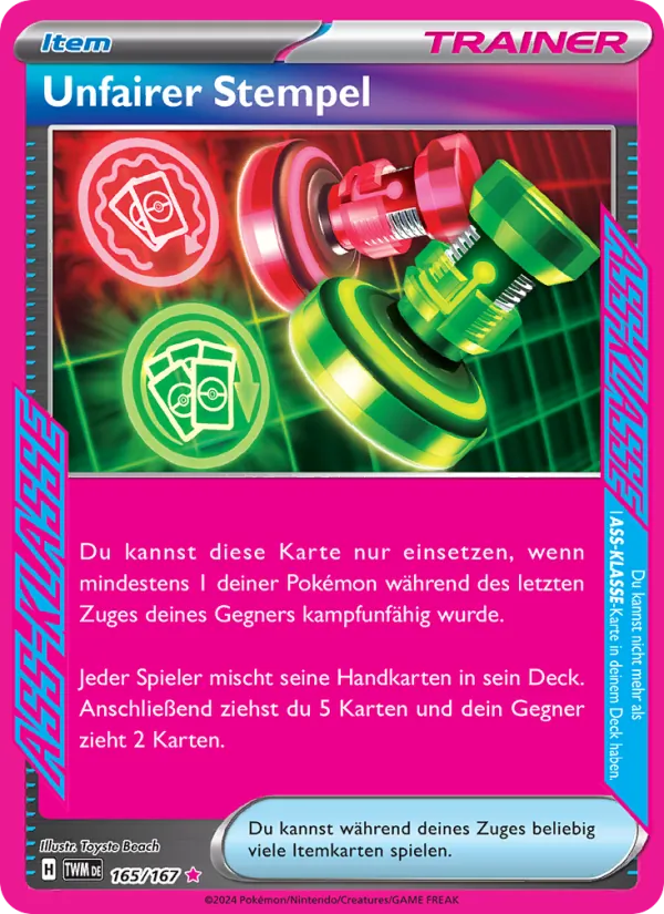 Unfairer Stempel, Maskerade im Zwielicht No. 165