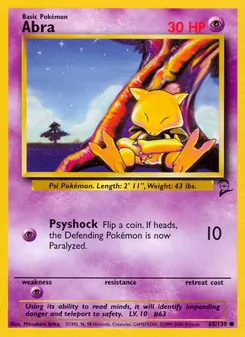 Abra, Base Set 2 Nº 65 Normal