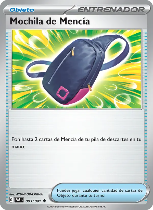 Mochila de Mencía, Destinos de Paldea No. 083