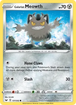 Galarian Meowth, Sword & Shield No. 127 Normal