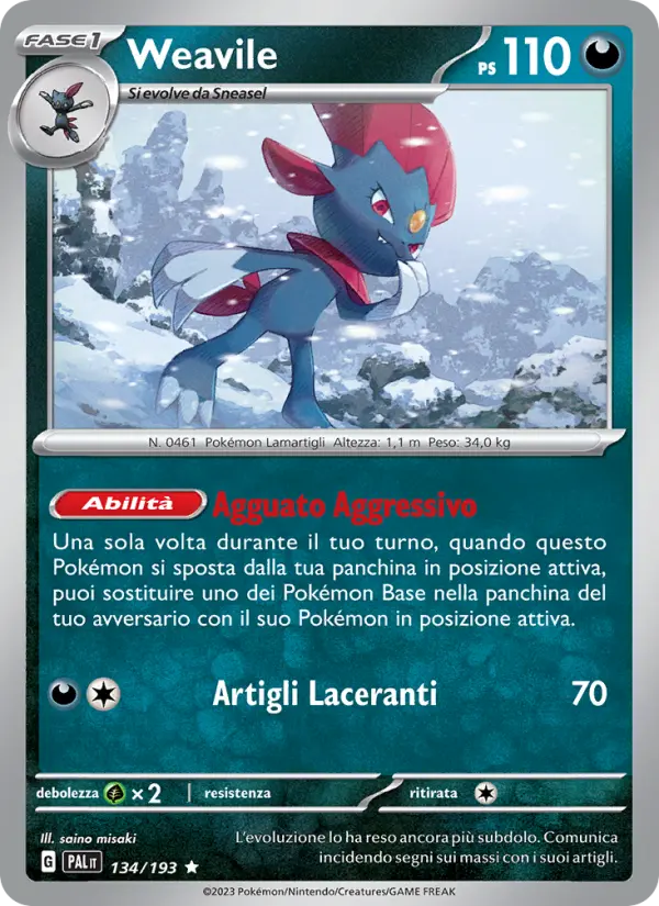 Weavile, Evoluzioni a Paldea Nº 134