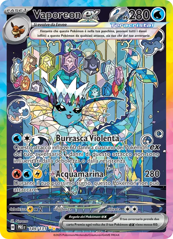 Vaporeon-ex, Evoluzioni Prismatiche Nº 149