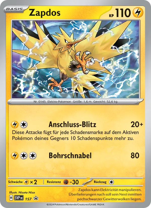 Zapdos, SVP Black Star Promos Nº 157