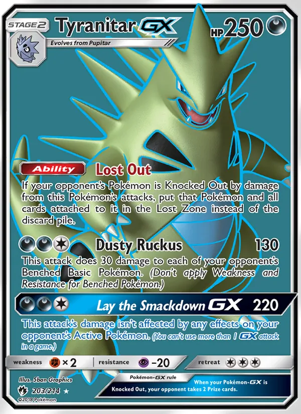 Tyranitar GX, Lost Thunder Nº 203
