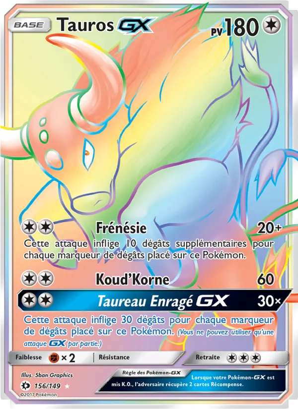 Tauros GX, Soleil et Lune No. 156