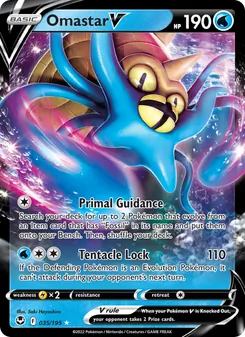 Omastar V, Silver Tempest No. 035 Holo