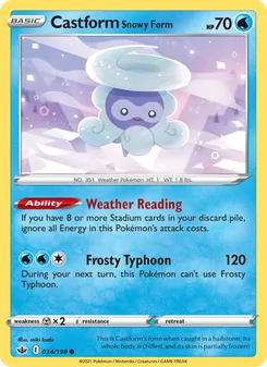 Castform Snowy Form, Chilling Reign No. 34 Normal