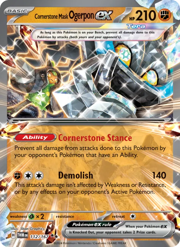 Cornerstone Mask Ogerpon ex, Twilight Masquerade No. 112