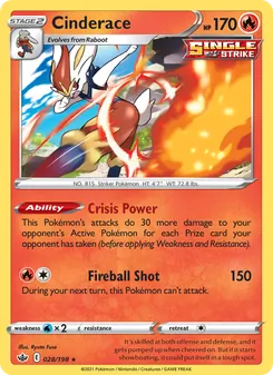 Cinderace, Chilling Reign Nº 28 Holo