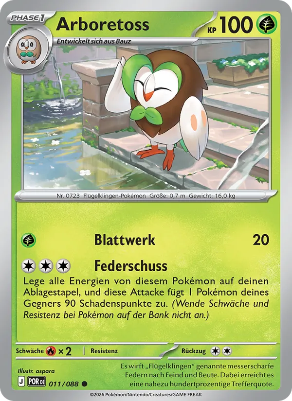 Arboretoss, Optimale Ordnung No. 011