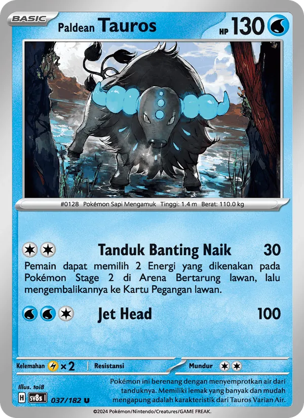 Paldean Tauros, Kilat Rasi No. 037