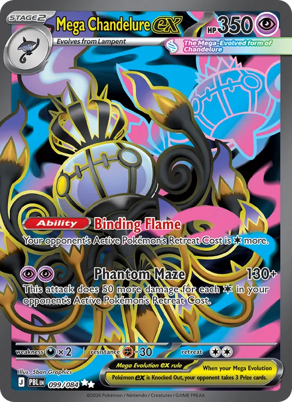 Mega Chandelure ex, Pitch Black Nº 099
