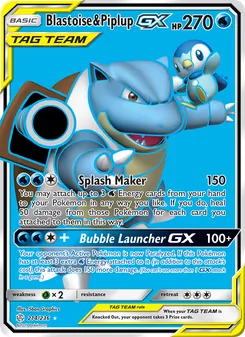 Blastoise & Piplup GX, Cosmic Eclipse No. 214 Normal