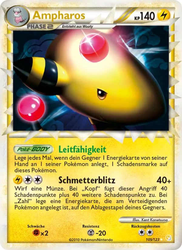 Ampharos, HeartGold SoulSilver No. 105