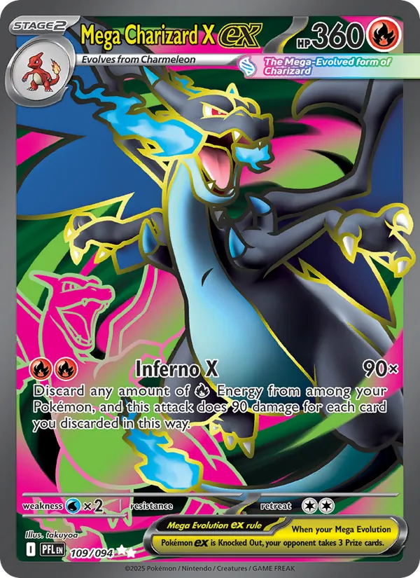 Mega Charizard X ex, Phantasmal Flames Nº 109