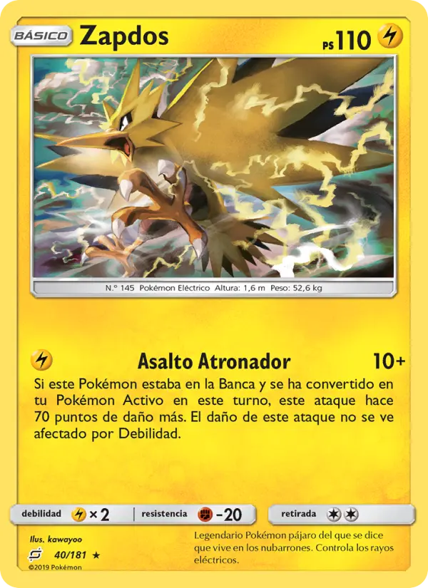 Zapdos, Union de Aliados Nº 40