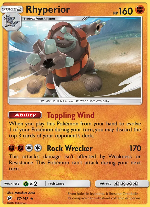 Rhyperior, Burning Shadows No. 67