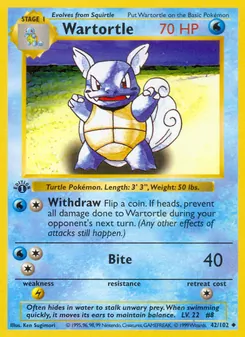 Wartortle, Base Set No. 42 Normal