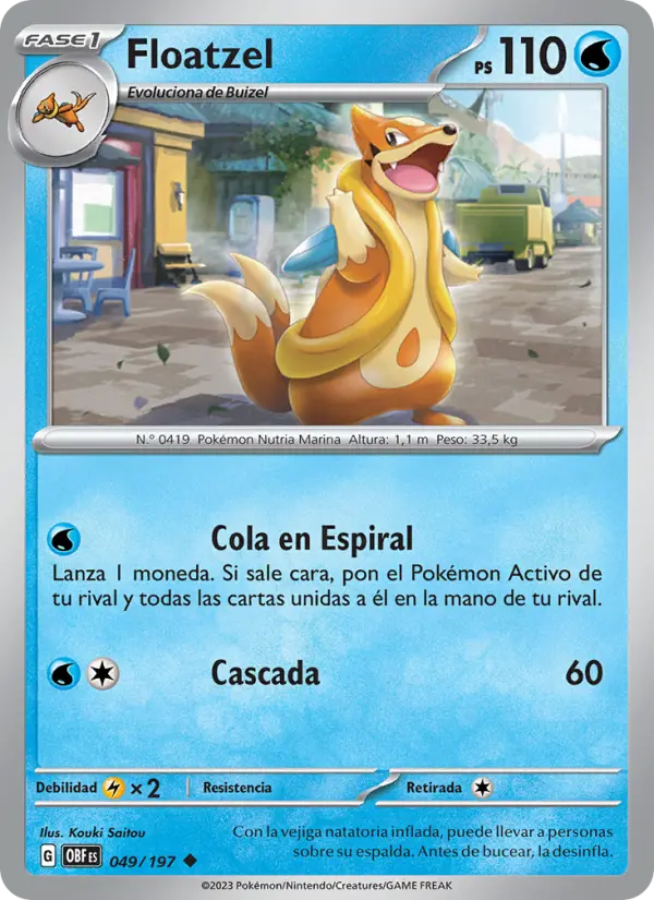 Floatzel, Llamas Obsidianas No. 049
